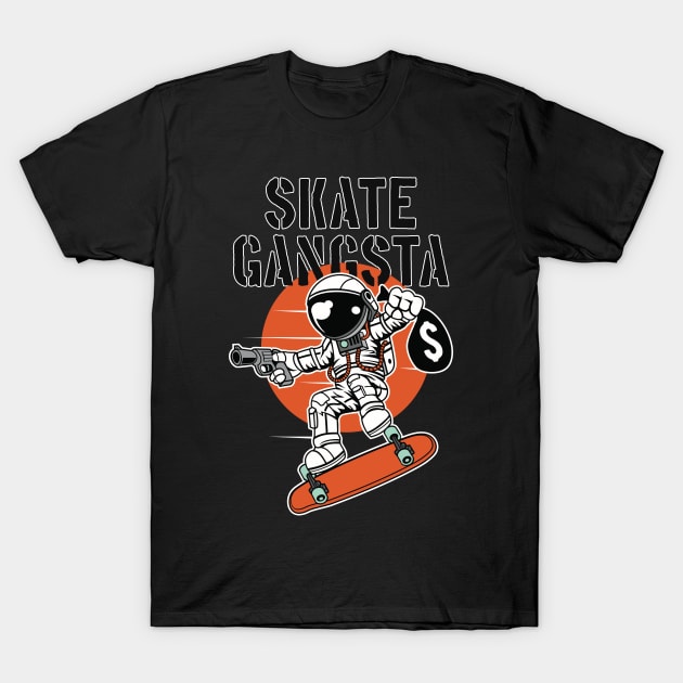 Comic - Skate Gangster - dark T-Shirt by ShirzAndMore